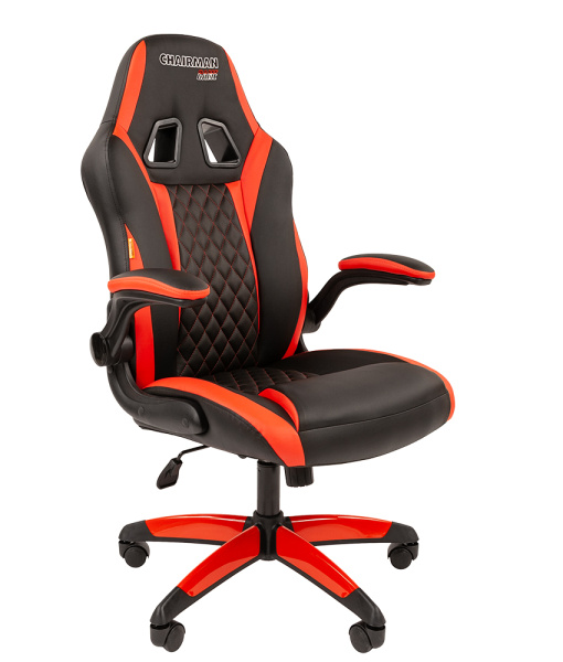 Кресло Chairman Драйв 15 откидные подлокотники, черно-красное