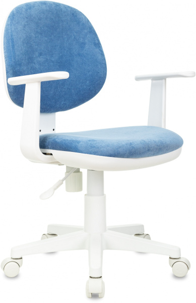 Кресло детское CH-W356 белый пластик, голубой Velvet 86