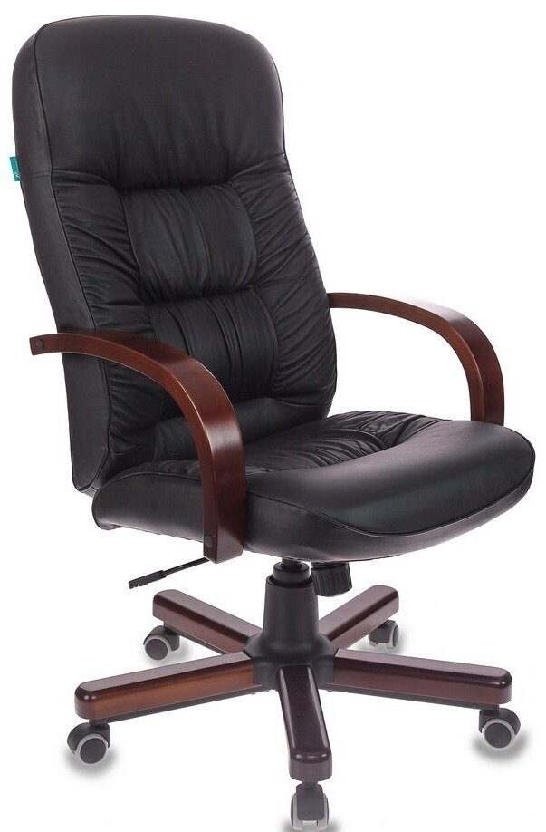Кресло руководителя Бюрократ T-9908 WALNUT Кожа, крестовина металл