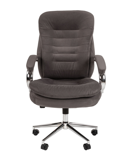 Кресло CHAIRMAN ДОМ 795 велюр T-55 темно-серый