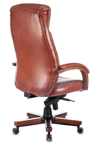 Кресло Бюрократ T-9922 WALNUT до 200 кг Кожа дерево, коричневое