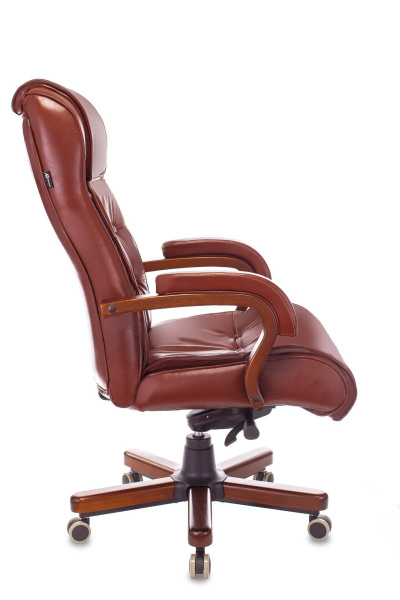Кресло руководителя Бюрократ T-9926 WALNUT Кожа коричневая металл/дерево