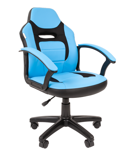 Кресло детское CHAIRMAN KIDS 110 Экокожа, голубой/черный