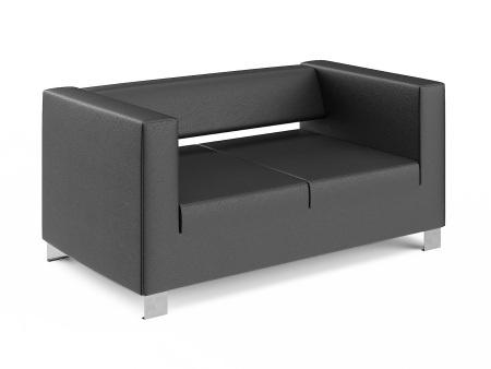 Диван двухместный Грин Экокожа черная EUROLINE-9100