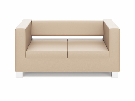 Диван двухместный Грин Экокожа бежевая EUROLINE-907