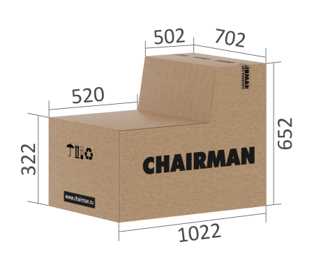 Кресло руководителя CHAIRMAN 424 Кожа, хром