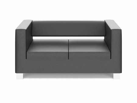 Диван двухместный Грин Экокожа черная EUROLINE-9100