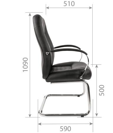 Кресло для посетителя CHAIRMAN 950V Экокожа Черный