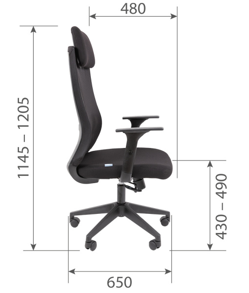 Кресло офисное CHAIRMAN 500LT Ткань черная