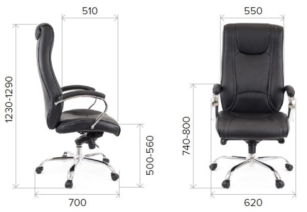 Кресло EverProf Кинг Экокожа черная