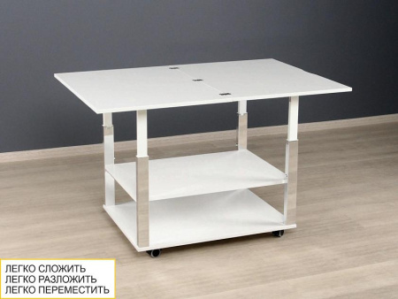 Журнальный стол-трансформер Агат 35 Белый шпон