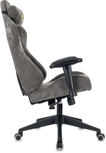 Кресло игровое Zombie 51 велюр серый Light-19 