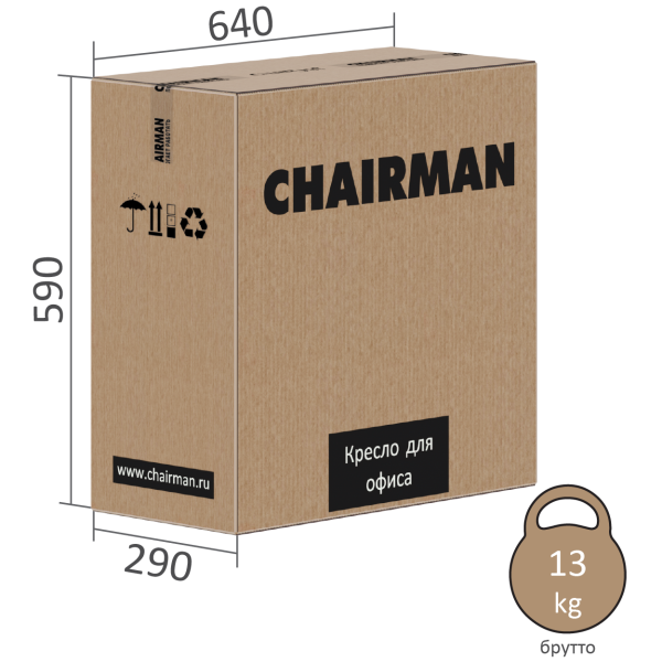 Кресло офисное CHAIRMAN CH 633 Сетка, пластик черный