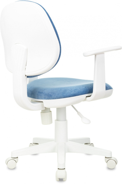 Кресло детское CH-W356 белый пластик, голубой Velvet 86