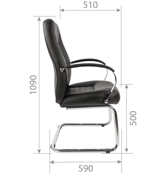 Кресло для посетителя CHAIRMAN 950V Экокожа Черный