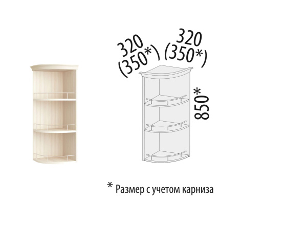 Шкаф кухонный торцевой универсальный Тиффани 19.18
