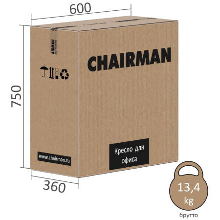 Кресло руководителя  CHAIRMAN CH 588 Сетка/Ткань