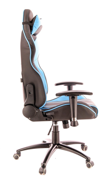 Кресло EverProf LOTUS S16 Экокожа, крестовина металл, голубой