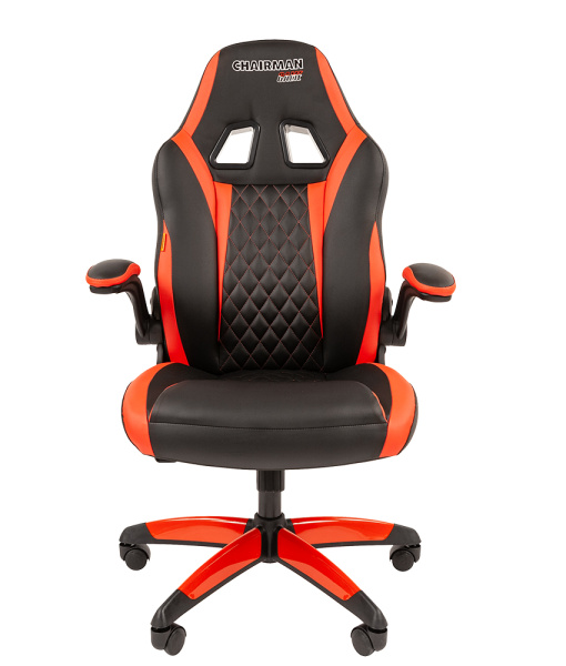 Кресло Chairman Драйв 15 откидные подлокотники, черно-красное