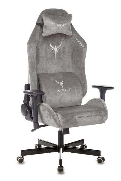 Кресло игровое Knight N1, крестовина металл, ткань Серый