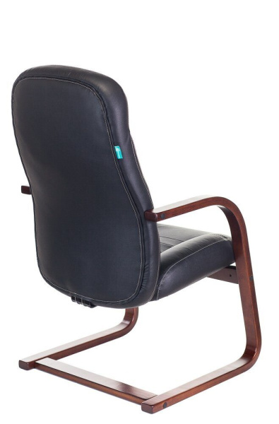 Кресло на полозьях T-9923 WALNUT-AV дерево, кожа Черный