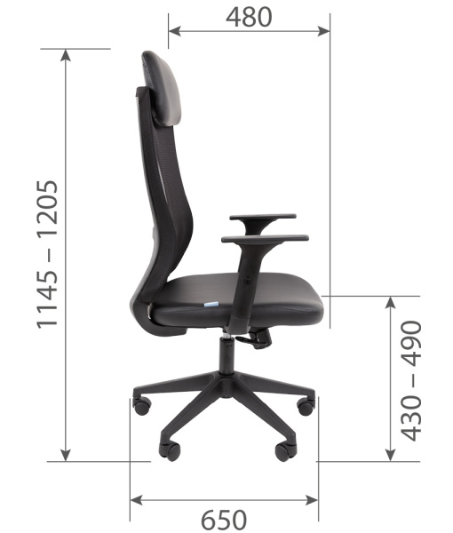 Кресло офисное CHAIRMAN 500LT Экокожа черная