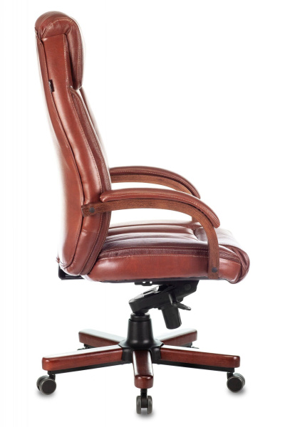 Кресло Бюрократ T-9922 WALNUT до 200 кг Кожа дерево, коричневое